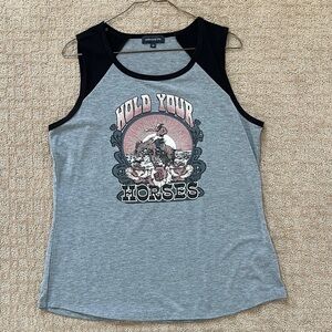 Cowgirl Black Graphic Tank Top